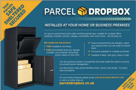 Parcel Drop Box installed at your home/business premises or supply only option available